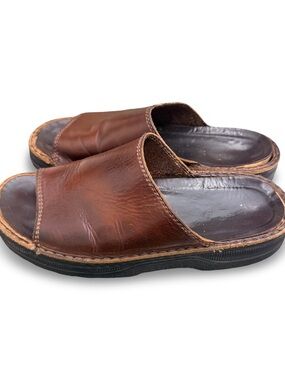 Naot Rome Buffalo Leather Slide Sandals In Brown Women's 39 US 8.5